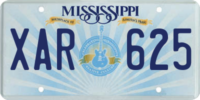 MS license plate XAR625