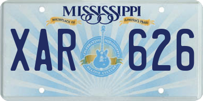 MS license plate XAR626
