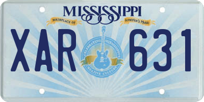 MS license plate XAR631