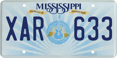 MS license plate XAR633