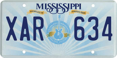MS license plate XAR634
