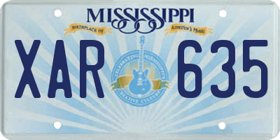 MS license plate XAR635