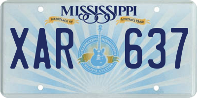 MS license plate XAR637