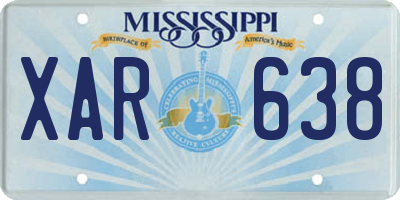 MS license plate XAR638