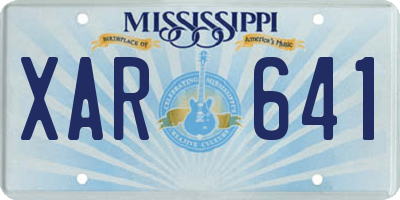 MS license plate XAR641