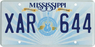 MS license plate XAR644