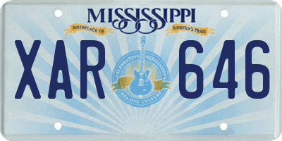 MS license plate XAR646