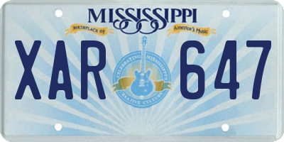 MS license plate XAR647