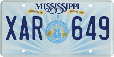 MS license plate XAR649