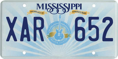 MS license plate XAR652