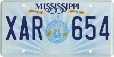 MS license plate XAR654