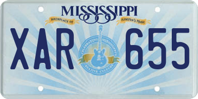 MS license plate XAR655
