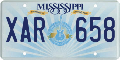 MS license plate XAR658