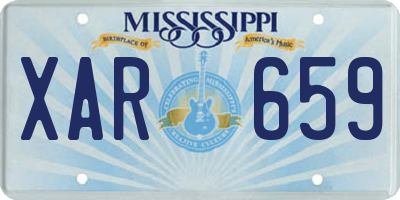 MS license plate XAR659