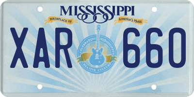 MS license plate XAR660