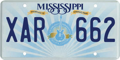 MS license plate XAR662