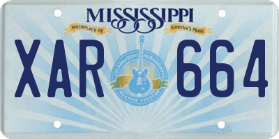 MS license plate XAR664