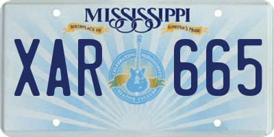 MS license plate XAR665