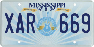 MS license plate XAR669
