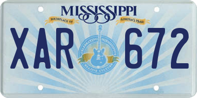 MS license plate XAR672