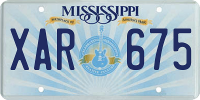 MS license plate XAR675