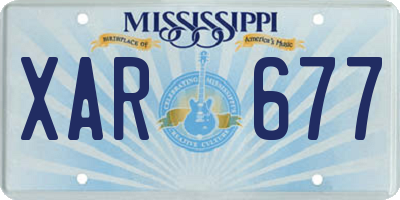 MS license plate XAR677