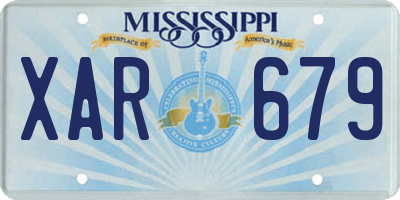MS license plate XAR679