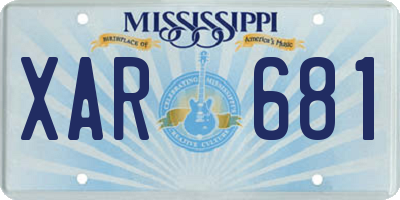 MS license plate XAR681