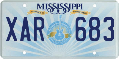 MS license plate XAR683