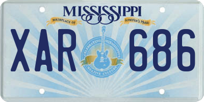 MS license plate XAR686