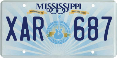 MS license plate XAR687