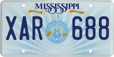 MS license plate XAR688
