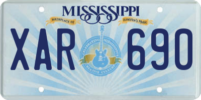 MS license plate XAR690