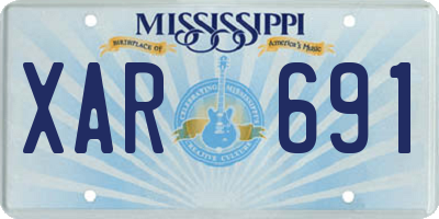 MS license plate XAR691