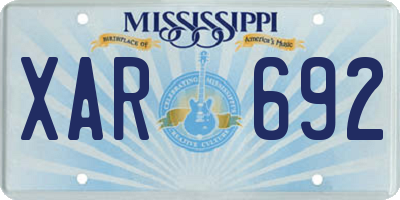 MS license plate XAR692