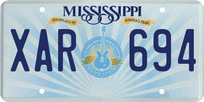 MS license plate XAR694
