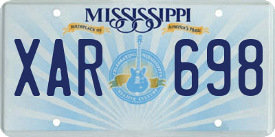 MS license plate XAR698
