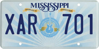 MS license plate XAR701