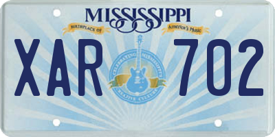 MS license plate XAR702