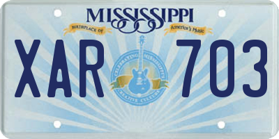 MS license plate XAR703