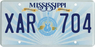 MS license plate XAR704