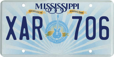 MS license plate XAR706