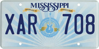 MS license plate XAR708