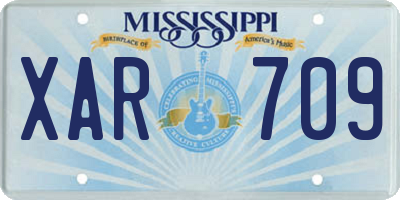 MS license plate XAR709