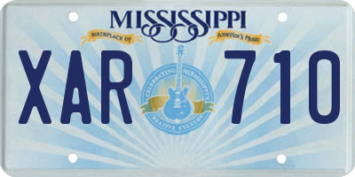 MS license plate XAR710