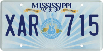 MS license plate XAR715