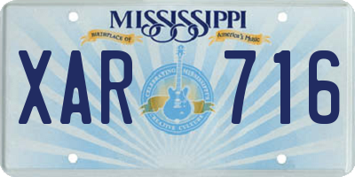 MS license plate XAR716