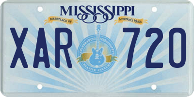 MS license plate XAR720