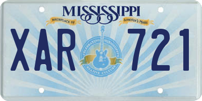 MS license plate XAR721