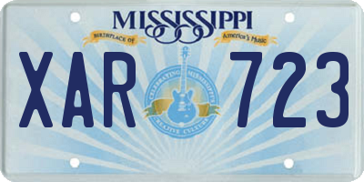 MS license plate XAR723